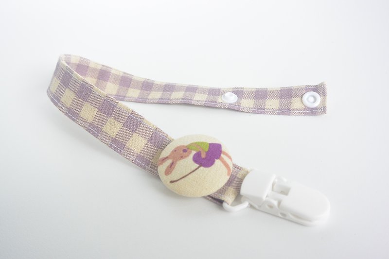 Hand-feel cloth buckle pacifier chain-Rabbit - Bibs - Other Materials Purple