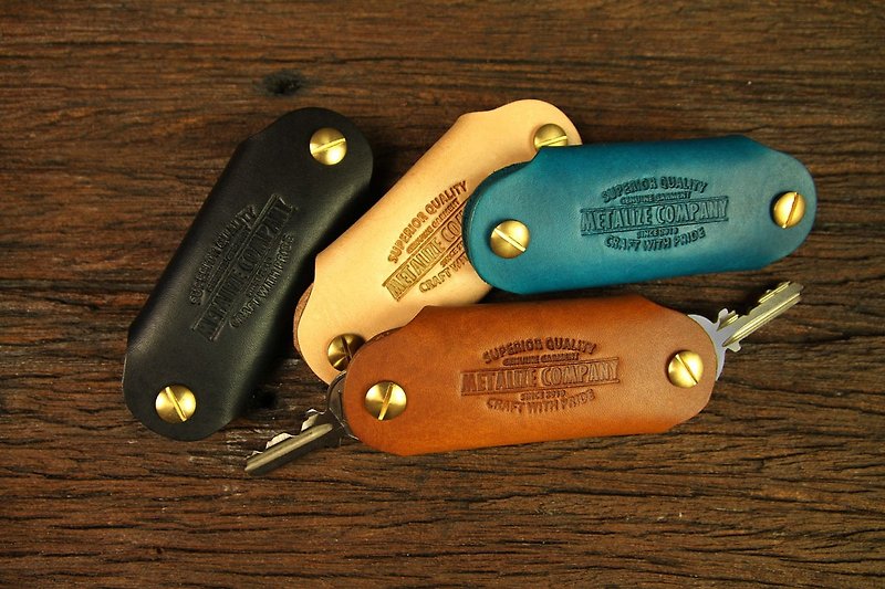 Leather Key Holder-皮革鑰匙雙向收納包 - 鑰匙圈/鎖匙扣 - 真皮 多色
