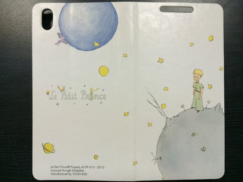 Little Prince authorized series - another planet - mobile phone holster (white) - Phone Cases - Faux Leather Blue