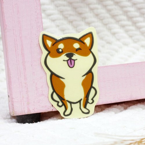 NINKYPUP [反光貼紙] 柴犬 淘氣款 6.6*3.9 cm
