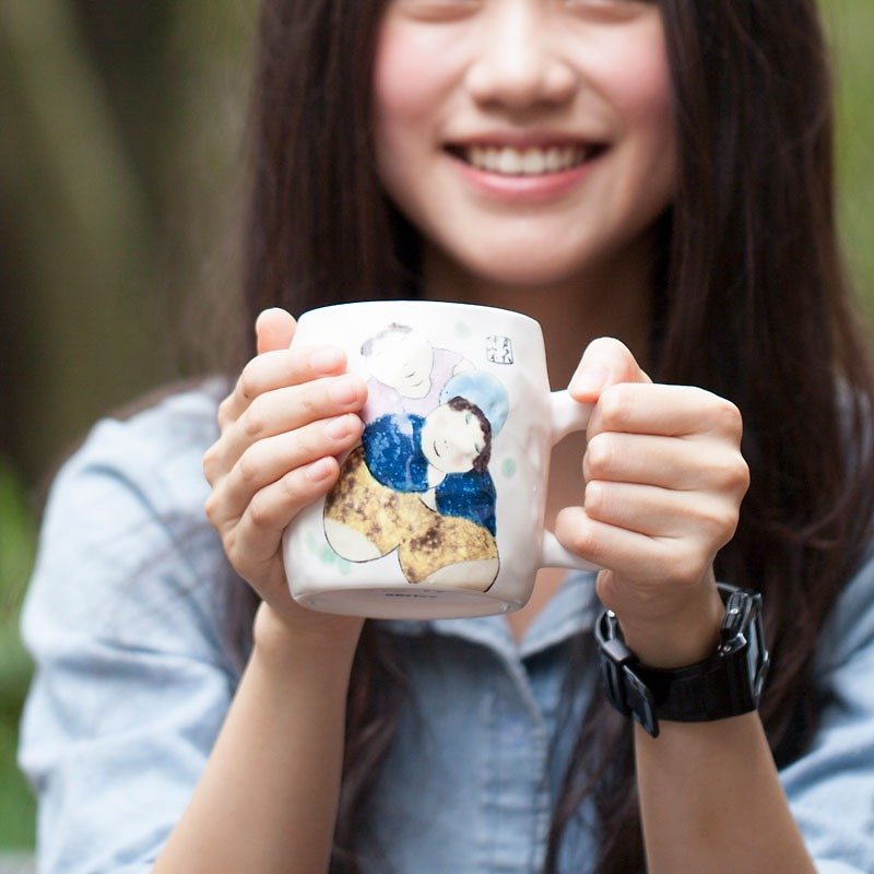 Wu Zhongzong / Family Fun-Liuyun Mug - แก้วมัค/แก้วกาแฟ - ดินเผา ขาว