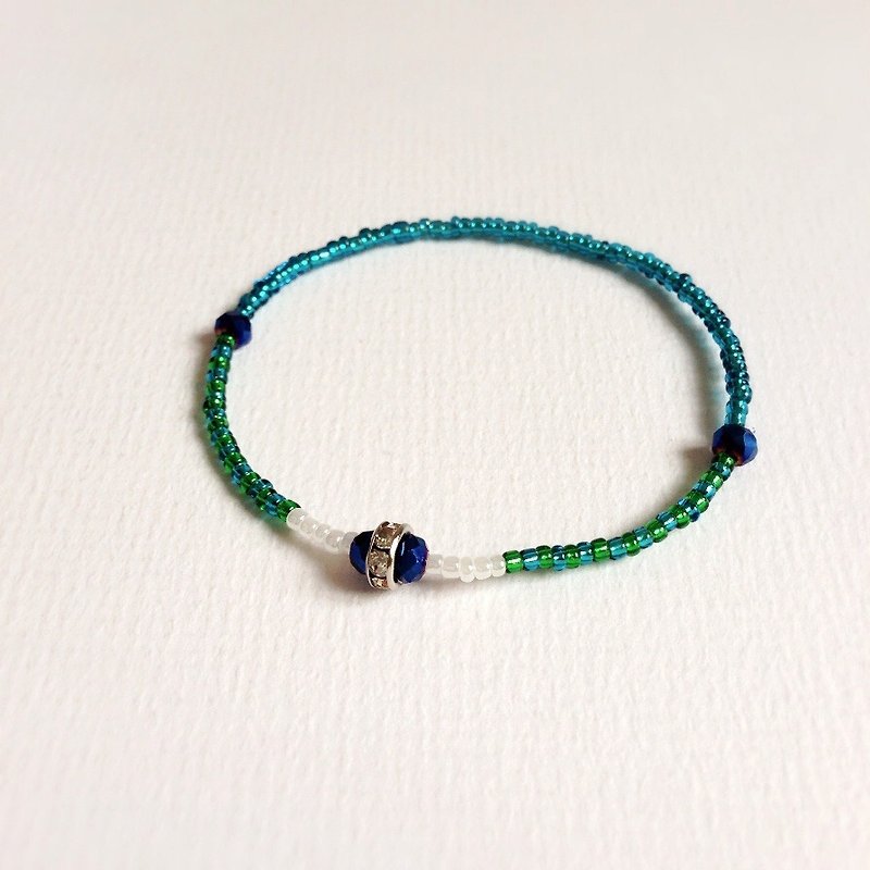 "KeepitPetite" solar system planet · · · mini beads bracelet elastic bracelet - สร้อยข้อมือ - วัสดุอื่นๆ สีน้ำเงิน