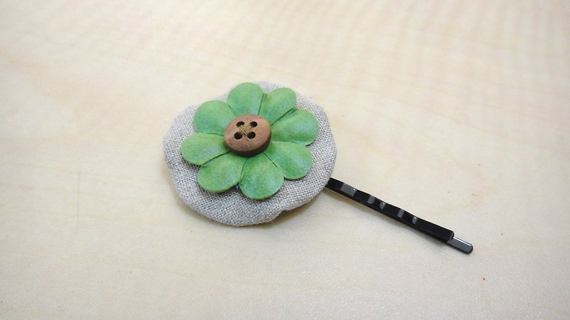 Green flower hairpin - Hair Accessories - Other Materials Green