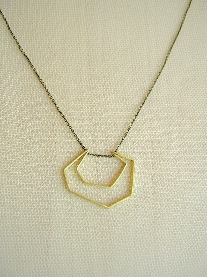 Polygon necklace - สร้อยคอ - โลหะ สีทอง