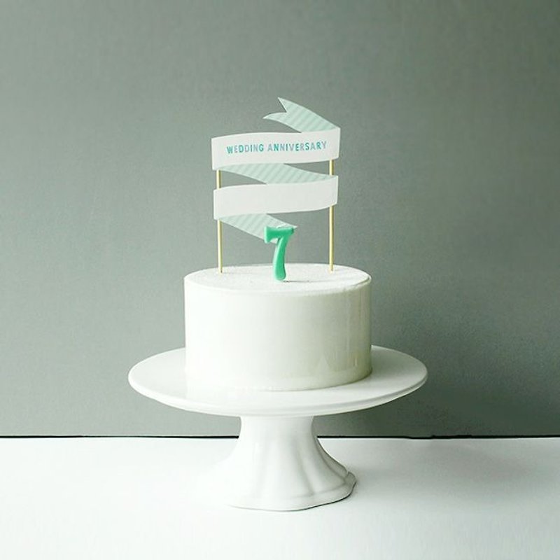 派對小物-蛋糕裝飾插旗-結婚紀念日2入組,TNL84123S - 擺飾/家飾品 - 紙 綠色