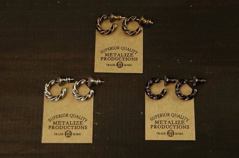 [METALIZE] Metal Rope Earrings twist earrings - Earrings & Clip-ons - Other Metals 
