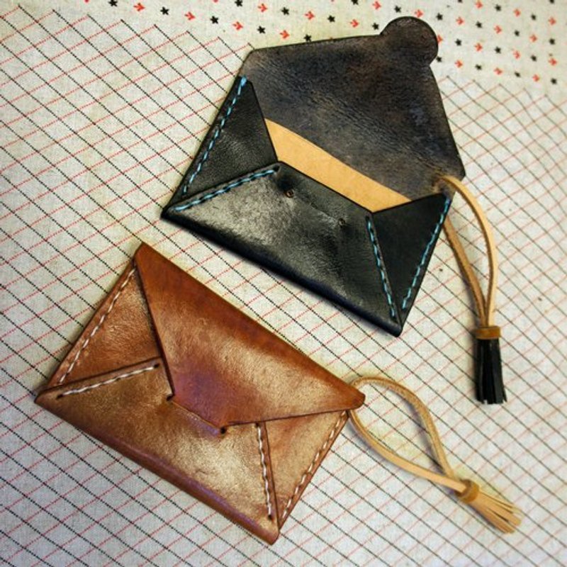 Little things} designer leather Hand-made: Envelope Series card sets _ _ Double Customzzed - อื่นๆ - หนังแท้ สีกากี