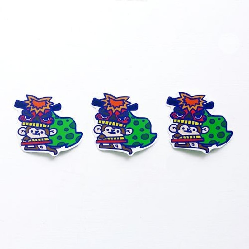 1212玩樂設計 逗趣到處貼 防水貼紙-新春 新年 舞猴舞獅 - 貼紙 - 防水材質 紅色