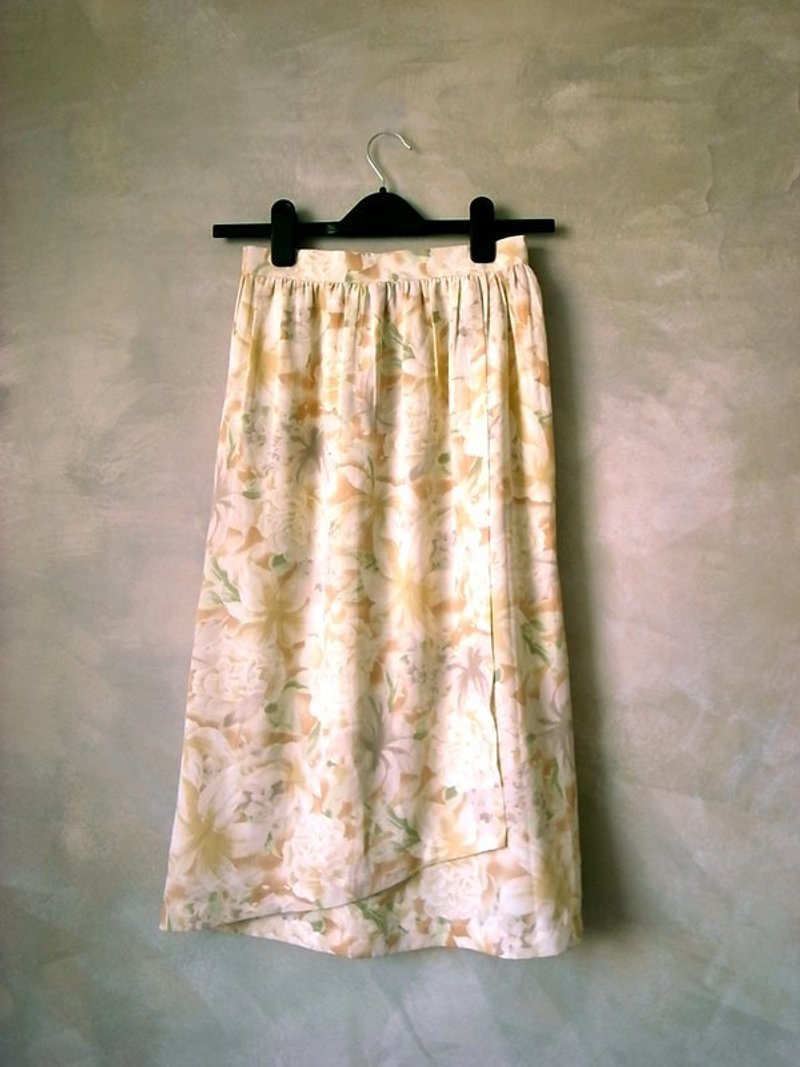 Light orange flowers, a skirt-dress vintage - Skirts - Other Materials Multicolor