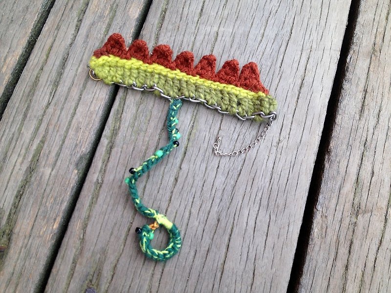 [Endorphin] ring hand-woven wool of interlocking bracelet + Ring - Bracelets - Other Materials Green