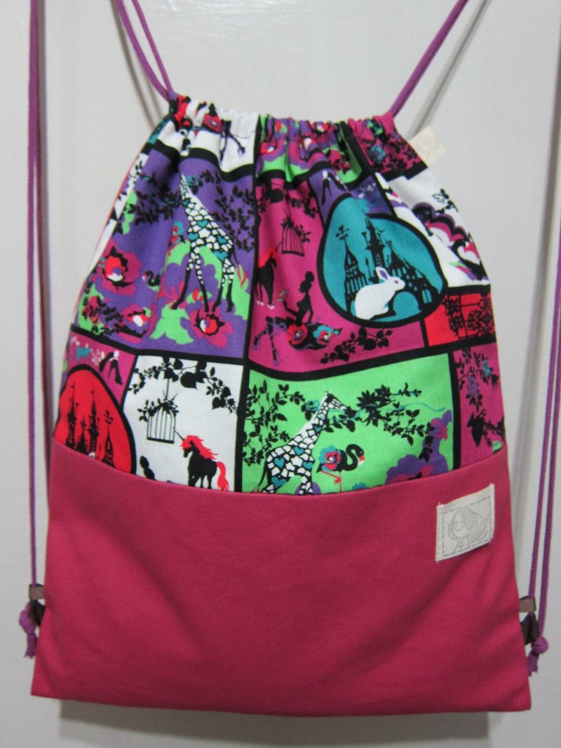 手作抽繩後背包-【夢十夜】 - 索繩袋/束口袋 - 其他材質 多色