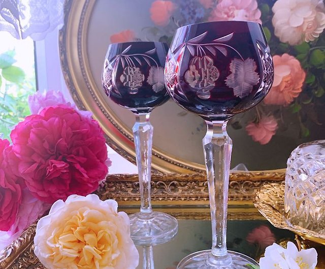 Vintage Wine Glasses, Crystal Glasses, Vintage Goblet, Glass Cup Fans