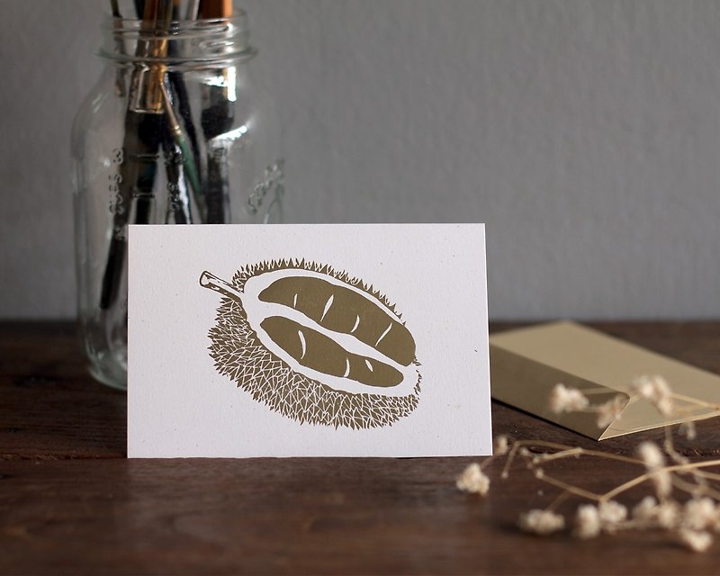 The Golden Durian - Greeting Card - Cards & Postcards - Paper Gold