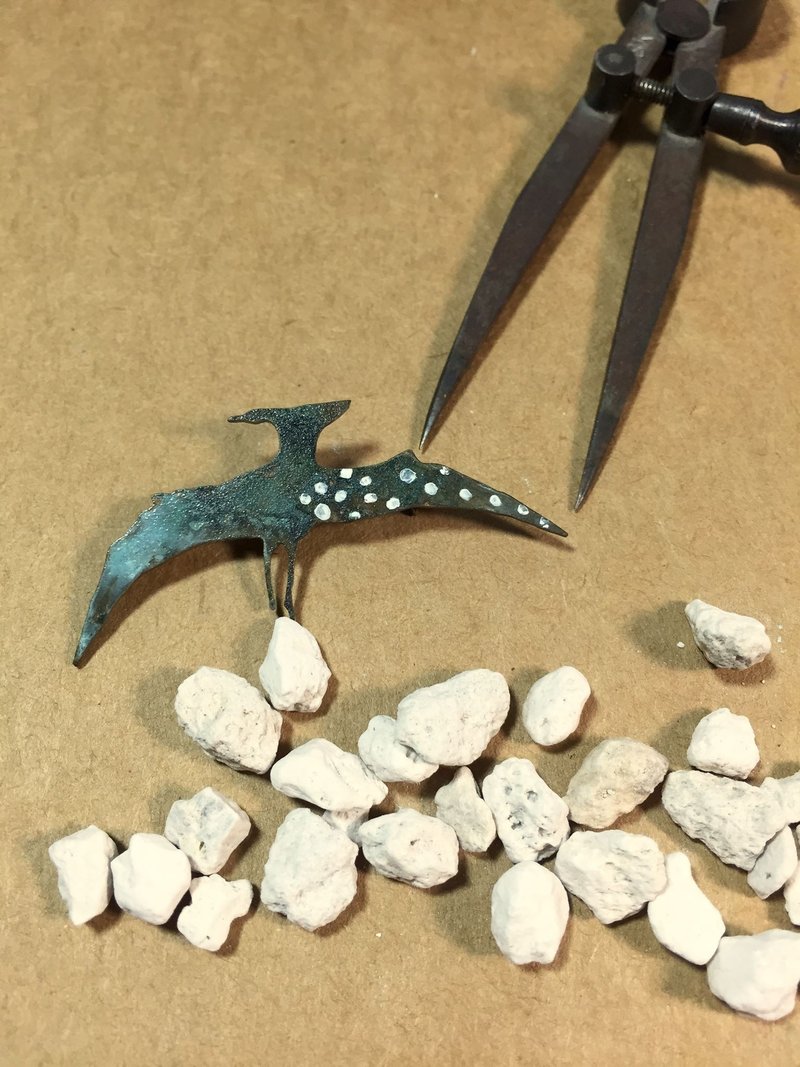 ディノピニオン翼竜 - ブローチ - 金属 多色