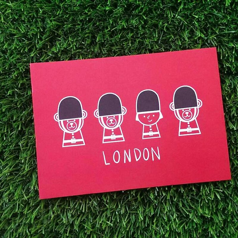 FiFi City ポストカード シリーズ - ロンドン ベアーズに会いましょう - カード・はがき - 紙 レッド
