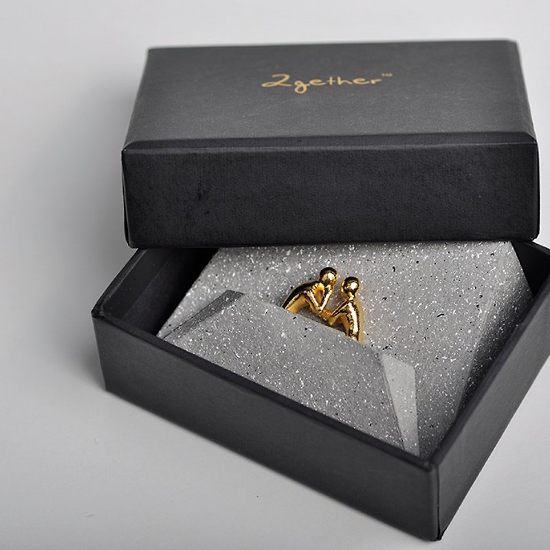 [STUDIO MANGO] 2gether Ring 24K gold plated ring Hand - แหวนทั่วไป - วัสดุอื่นๆ สีทอง