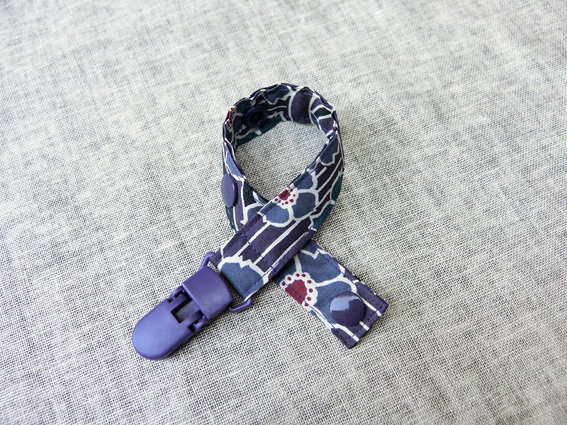 Wild Peony - Clip Pacifier Chain / Toy Belt - Bibs - Other Materials Purple