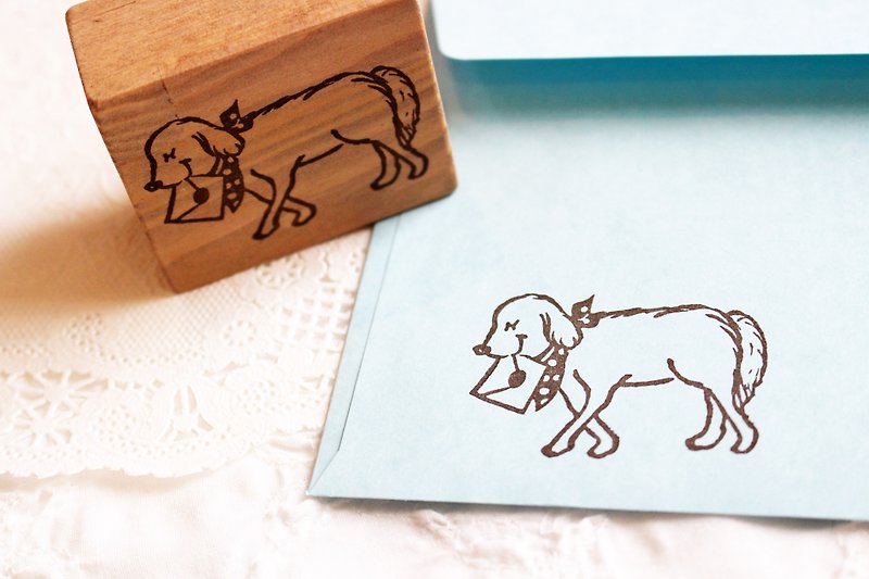 Dog postman wood seal - Stamps & Stamp Pads - Wood Brown