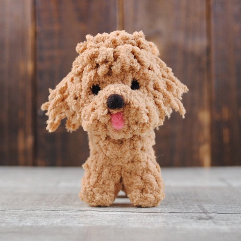 12cm pet avatar [feiwa 霏 hand made] red poodle doll (welcome to order your dog) - ตุ๊กตา - วัสดุอื่นๆ สีนำ้ตาล