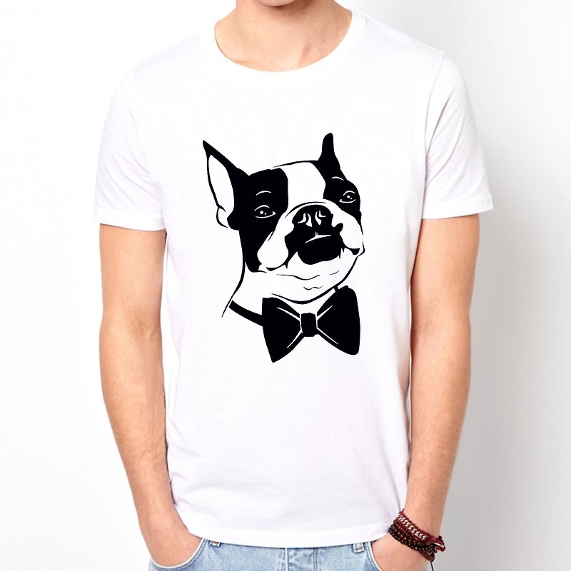 Boston Terrier Dog short-sleeved T-shirt -2 color Boston Terrier dog French fighting animal dog design cute - Men's T-Shirts & Tops - Other Materials Multicolor