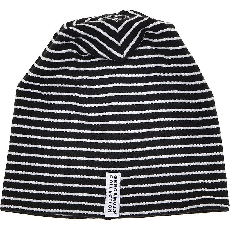 【北欧の子供服】スウェーデンのオーガニックコットン子供服子供用帽子5〜6歳黒/白 - 帽子・ヘアバンド - コットン・麻 ブラック