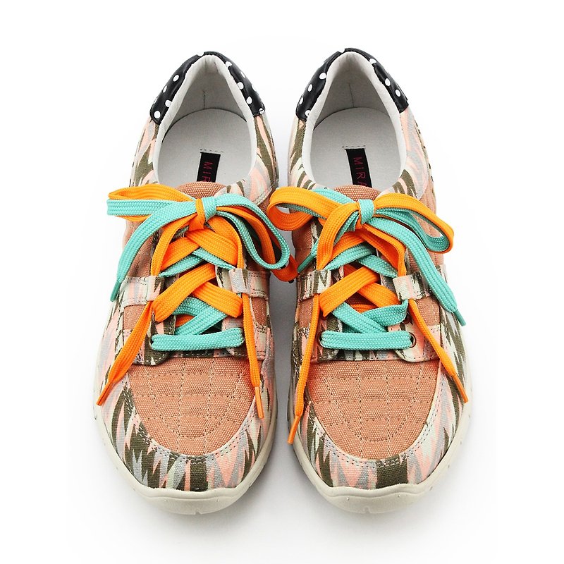 Olympic Flame W1053 Orange - รองเท้าลำลองผู้หญิง - ผ้าฝ้าย/ผ้าลินิน สีส้ม