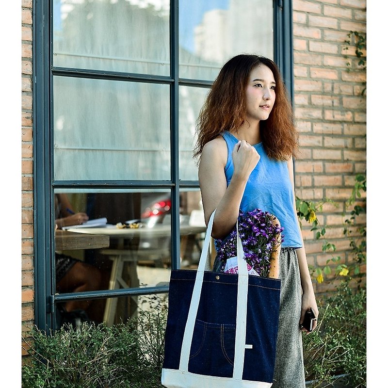 Dark jeans basic tote - Briefcases & Doctor Bags - Other Materials Blue