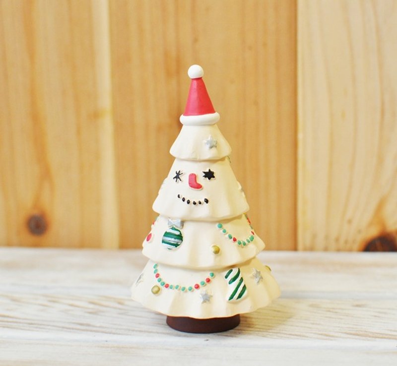 [Decole Japan] Christmas limited edition Christmas ornaments ★ MEERY SMILE TREE swing smiling Christmas tree - Items for Display - Other Materials White