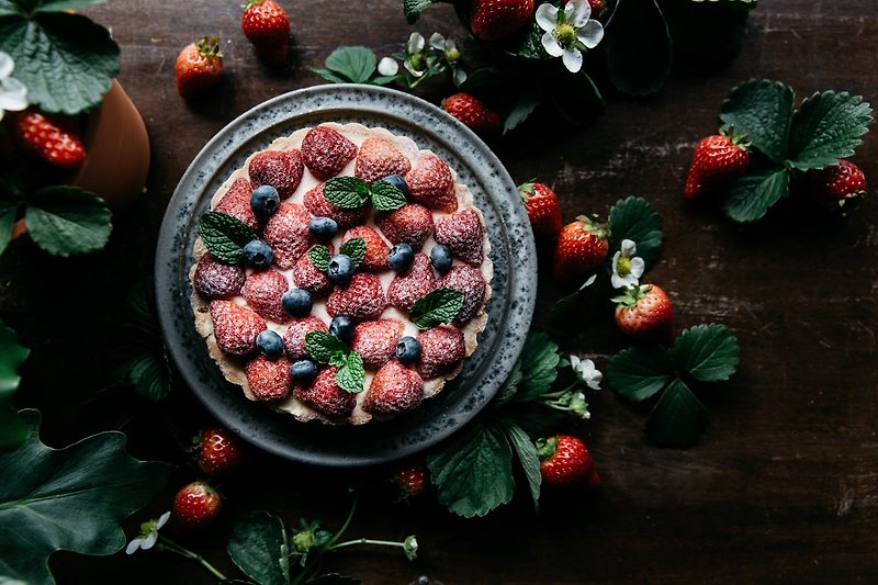 草莓乳酪澎派 - 蛋糕/甜點 - 新鮮食材 紅色