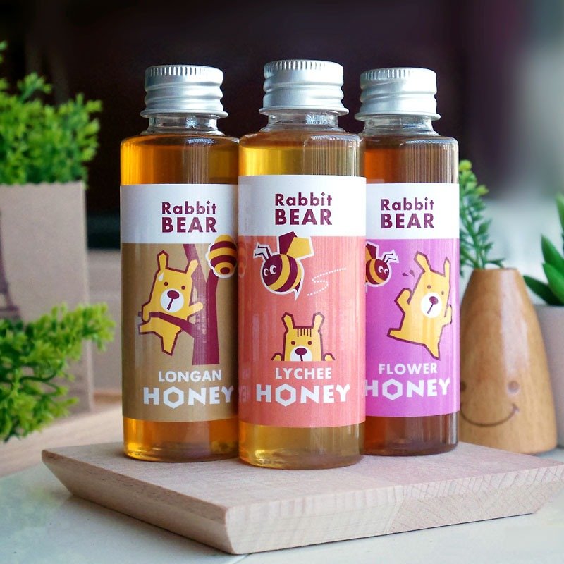 Litchi longan + 3 + wildflower honey into mini Bundles ★ Rabbit Bear ★ - น้ำผึ้ง - อาหารสด สีส้ม