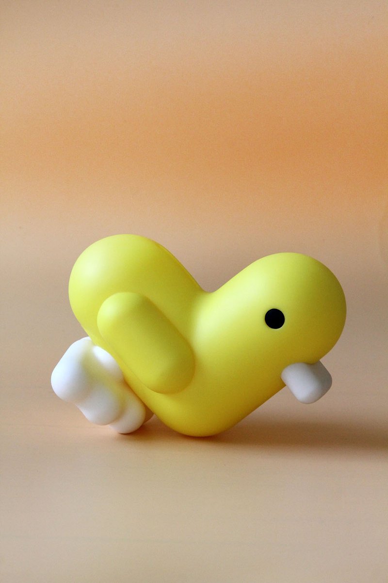 比利時設計CANAR可愛心形小鴨擺飾存錢筒(萊姆黃) - 錢罌 - 塑膠 黃色