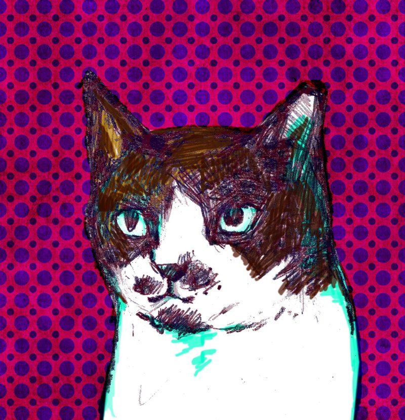 查理  / Street Cats浪浪系列 - 貼紙 - 矽膠 紫色