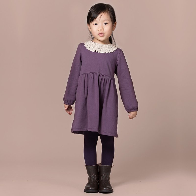 Ángeles- wafer collar knit dress (2 to 7 years old) - Other - Cotton & Hemp Multicolor