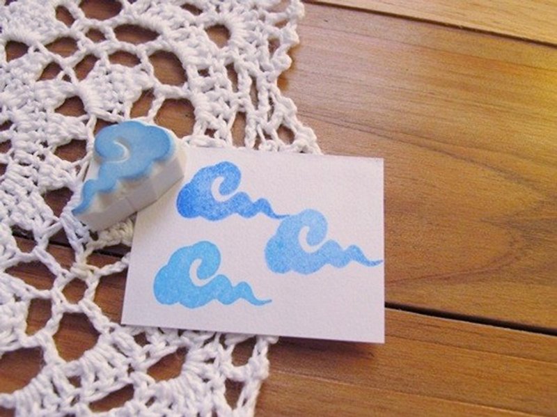 Apu handmade stamp Chinese style cute little auspicious cloud stamp handbook stamp - ตราปั๊ม/สแตมป์/หมึก - ยาง 