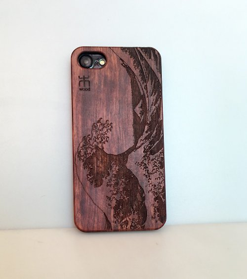 小木工房 手工客制實木iPhone三星手機殼,純木手機殼,個性禮品, 海浪