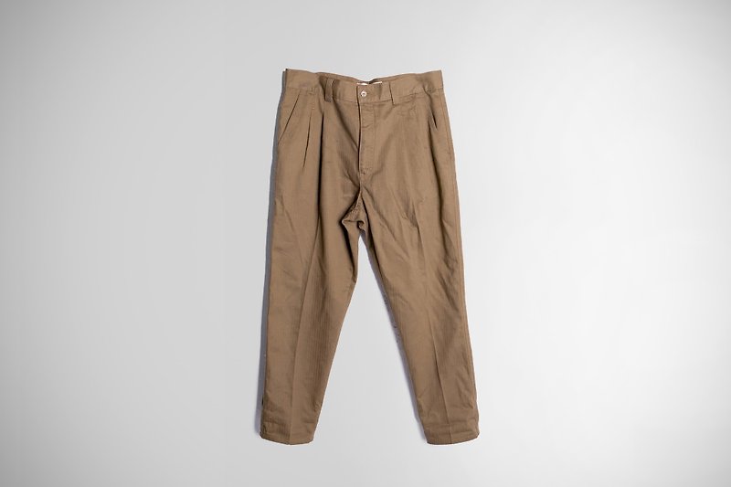 Men's Master Discount Cropped Pants 4SM301_Khaki - กางเกงขายาว - ผ้าฝ้าย/ผ้าลินิน สีนำ้ตาล