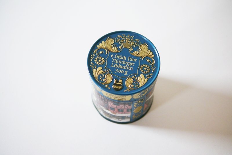 {收納好朋友} 復古薑餅餅乾桶 - 德國 vintage（免運費） - 擺飾/家飾品 - 其他金屬 藍色