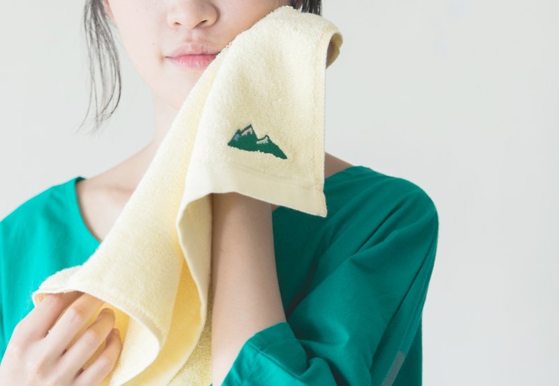 Green Mountain a warm light yellow terry towel ✫ - Towels - Cotton & Hemp Yellow