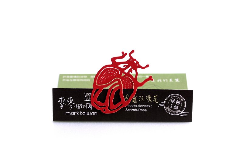 MARK TAIWAN Mai Mai Botanical Garden - Golden Tortoise Rose Paper Bookmark - Bookmarks - Paper Red