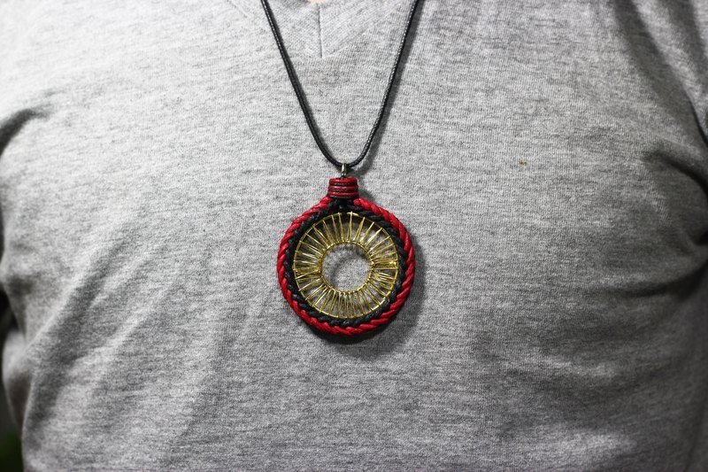 TvT／圓網編繩項鍊 - 項鍊 - 棉．麻 黑色