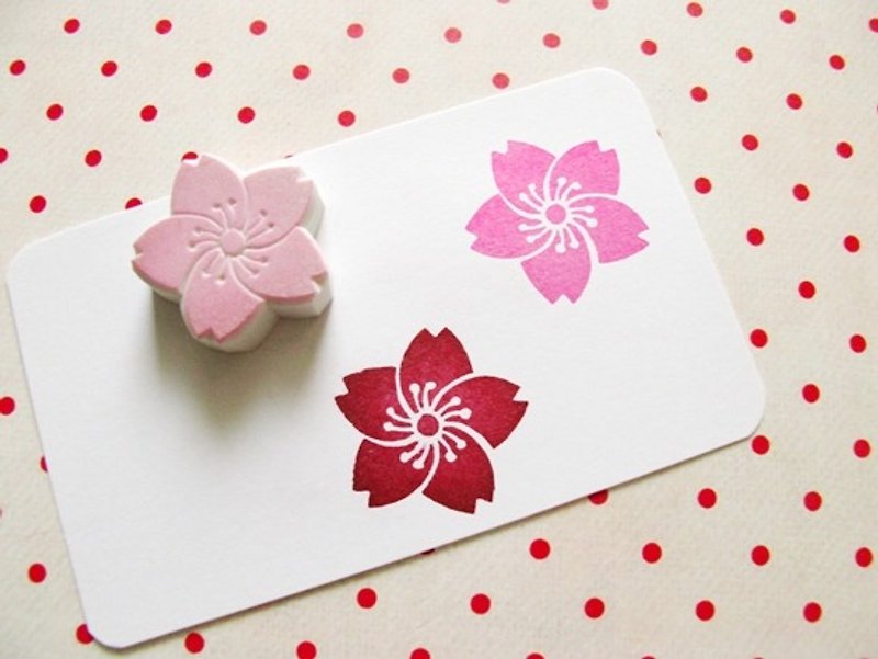 アプー手作りの和風飾り桜スタンプタイプB 手アカウントスタンプ - はんこ・スタンプ台 - ゴム 