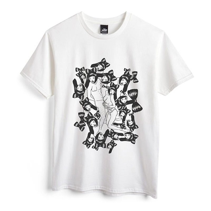 パイズリ - 白 - 中性版T恤 - 男 T 恤 - 棉．麻 白色