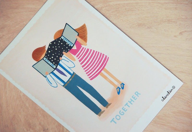 Chienchien - TOGETHER Illustration Postcard / Card - Cards & Postcards - Paper White