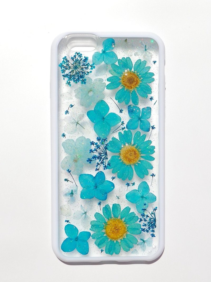 Handmade phone case, Pressed flowers phone case,iphone 6S, Blue Hydrangea - Phone Cases - Other Materials Blue