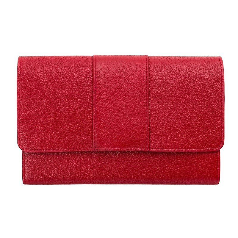 IDA Clutch_Red / Red - กระเป๋าคลัทช์ - หนังแท้ สีแดง