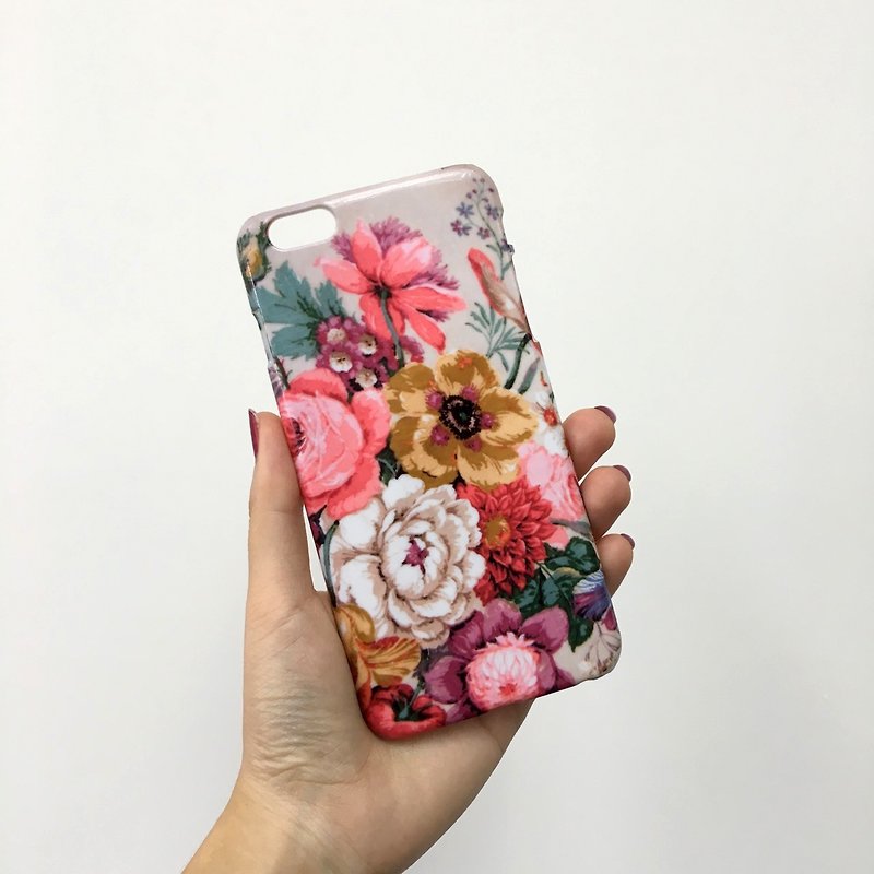 Flower pattern retro pink rose cr14 3D Full Wrap Phone Case, available for  iPhone 7, iPhone 7 Plus, iPhone 6s, iPhone 6s Plus, iPhone 5/5s, iPhone 5c, iPhone 4/4s, Samsung Galaxy S7, S7 Edge, S6 Edge Plus, S6, S6 Edge, S5 S4 S3  Samsung Galaxy Note 5, Not - เคส/ซองมือถือ - พลาสติก หลากหลายสี