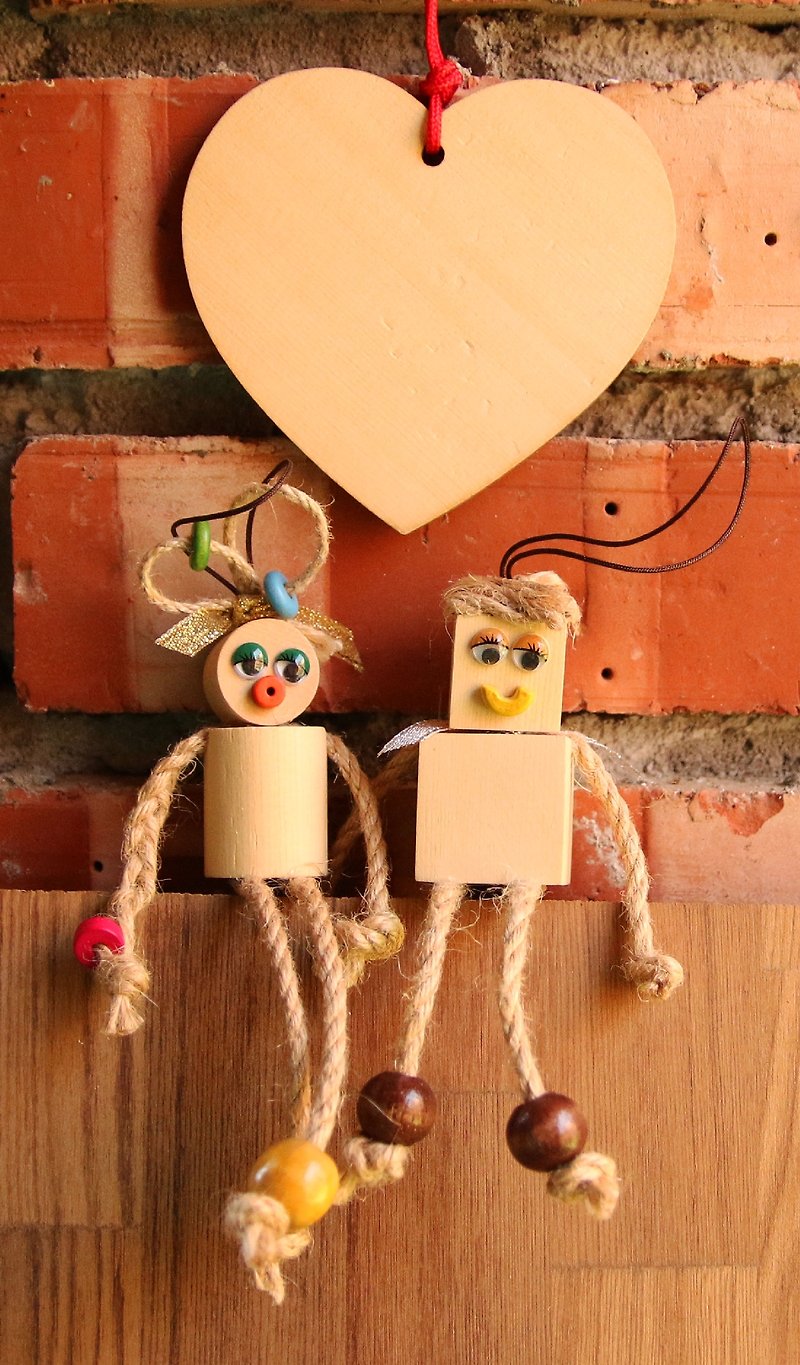 [DIY]木製の男の子+女の子の組み合わせ* * - 木工/竹細工/ペーパークラフト - 木製 オレンジ