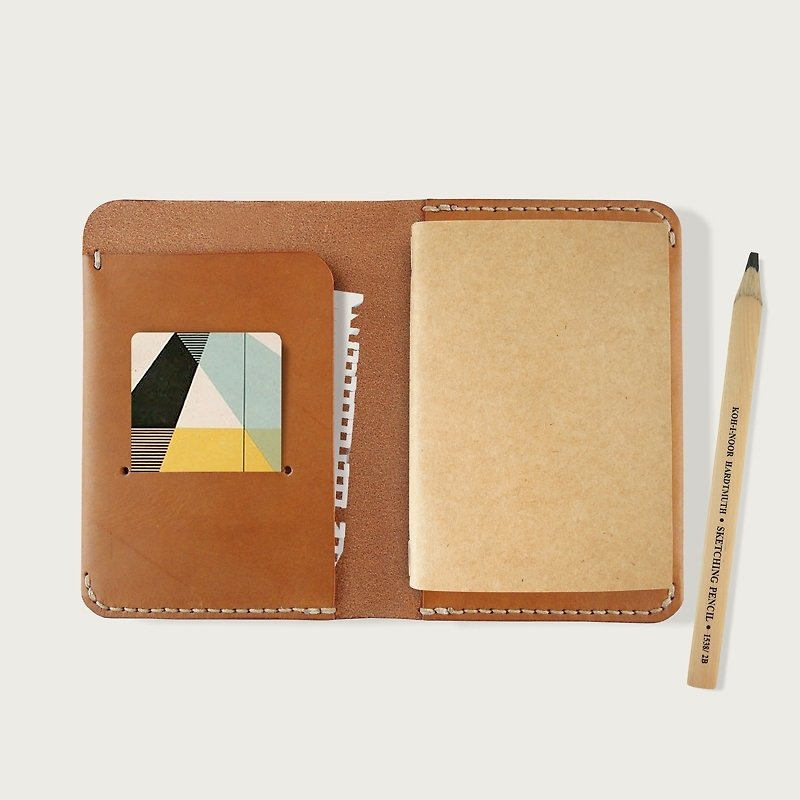 Passport Holder/Passport Cover/Notebook/Notepad - Camel Yellow - Passport Holders & Cases - Genuine Leather Orange