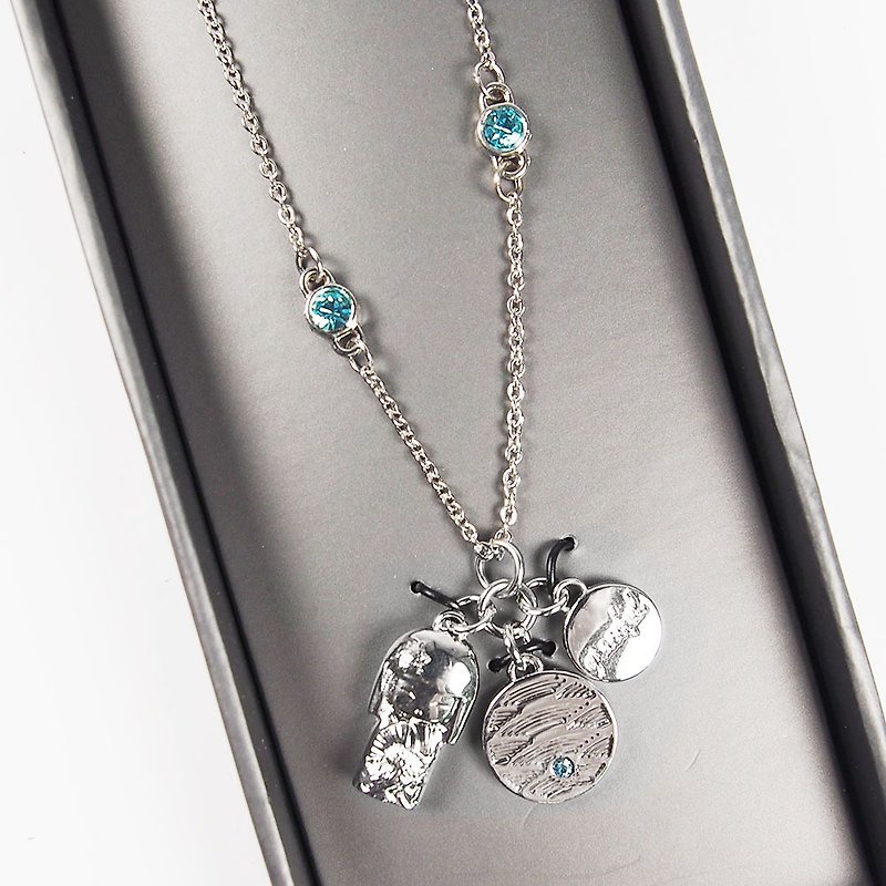 Swarovski Crystal Necklace-Miyuna Elegant and Noble [Kimmidoll Necklace] - สร้อยคอ - โลหะ สีเงิน
