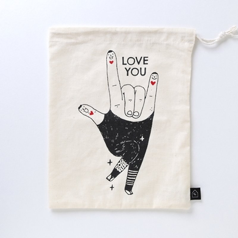 LOVE U 中形收納袋 - Toiletry Bags & Pouches - Other Materials 